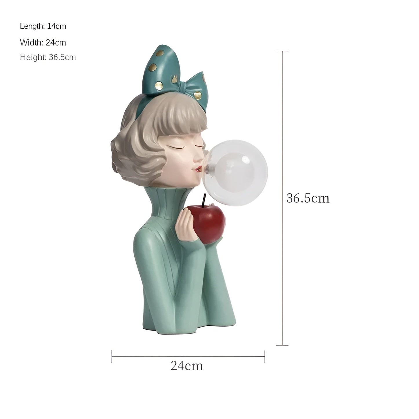 Charmante Nachttischlampe im Cartoon-Stil mit Mädchenfigur