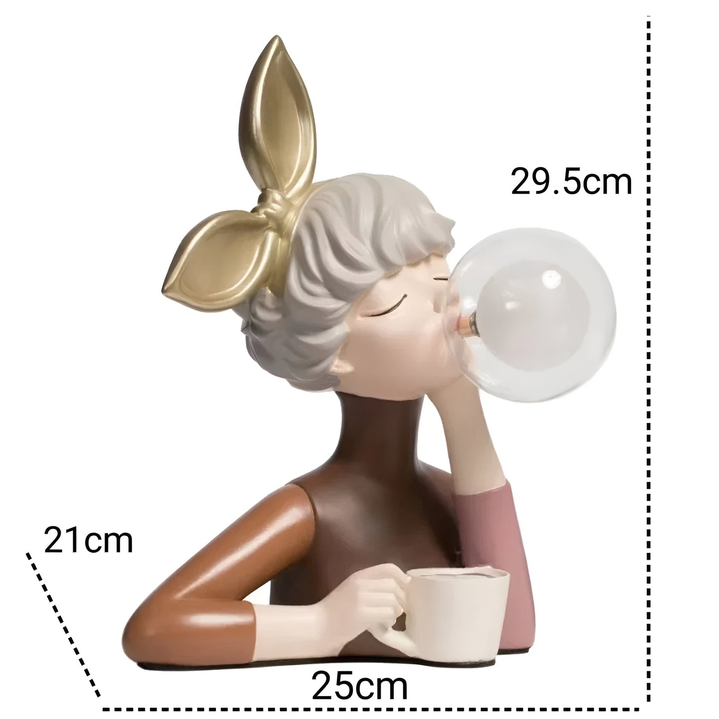 Charmante Nachttischlampe im Cartoon-Stil mit Mädchenfigur