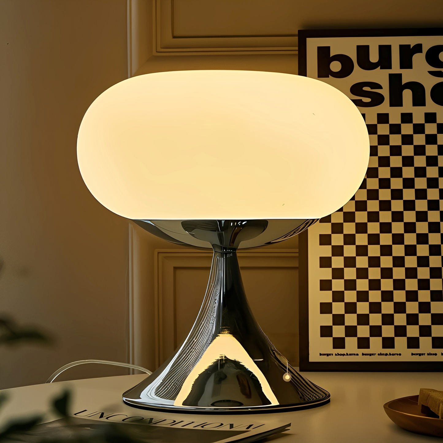 Ami – Kurvige Macaron Glas Tischlampe