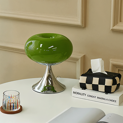 AppleLight – Tischlampe aus gebogenem Macaron-Glas in fruchtigem Design