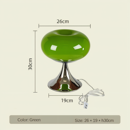 AppleLight – Tischlampe aus gebogenem Macaron-Glas in fruchtigem Design