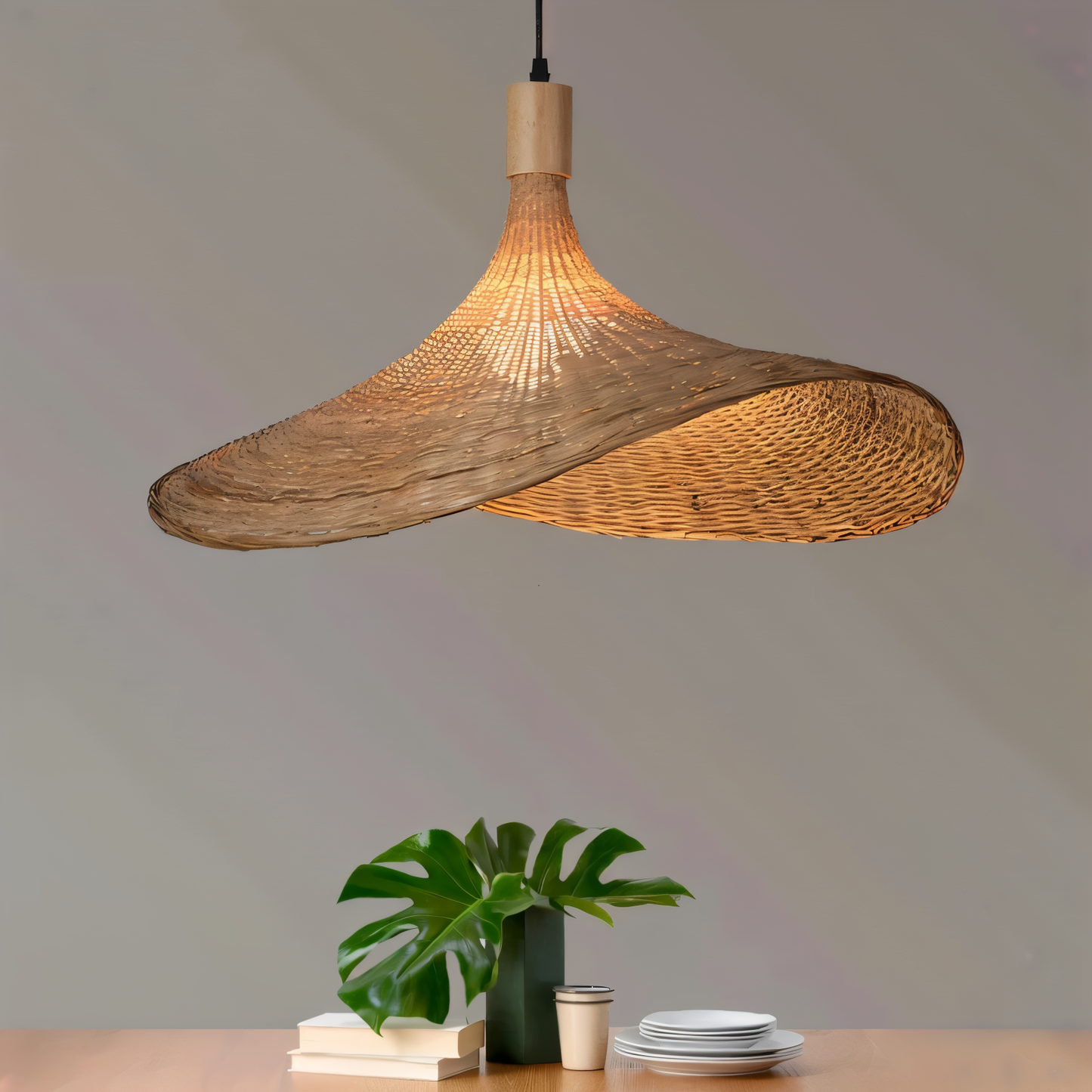 Kaito – Bambus-Rattan-Kronleuchter