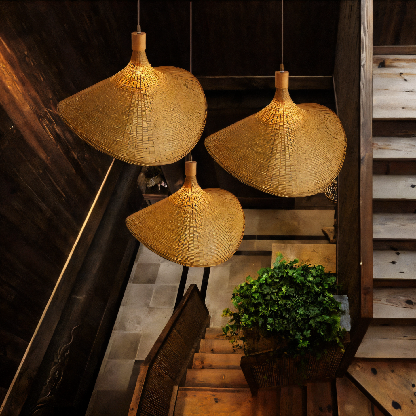 Kaito – Bambus-Rattan-Kronleuchter