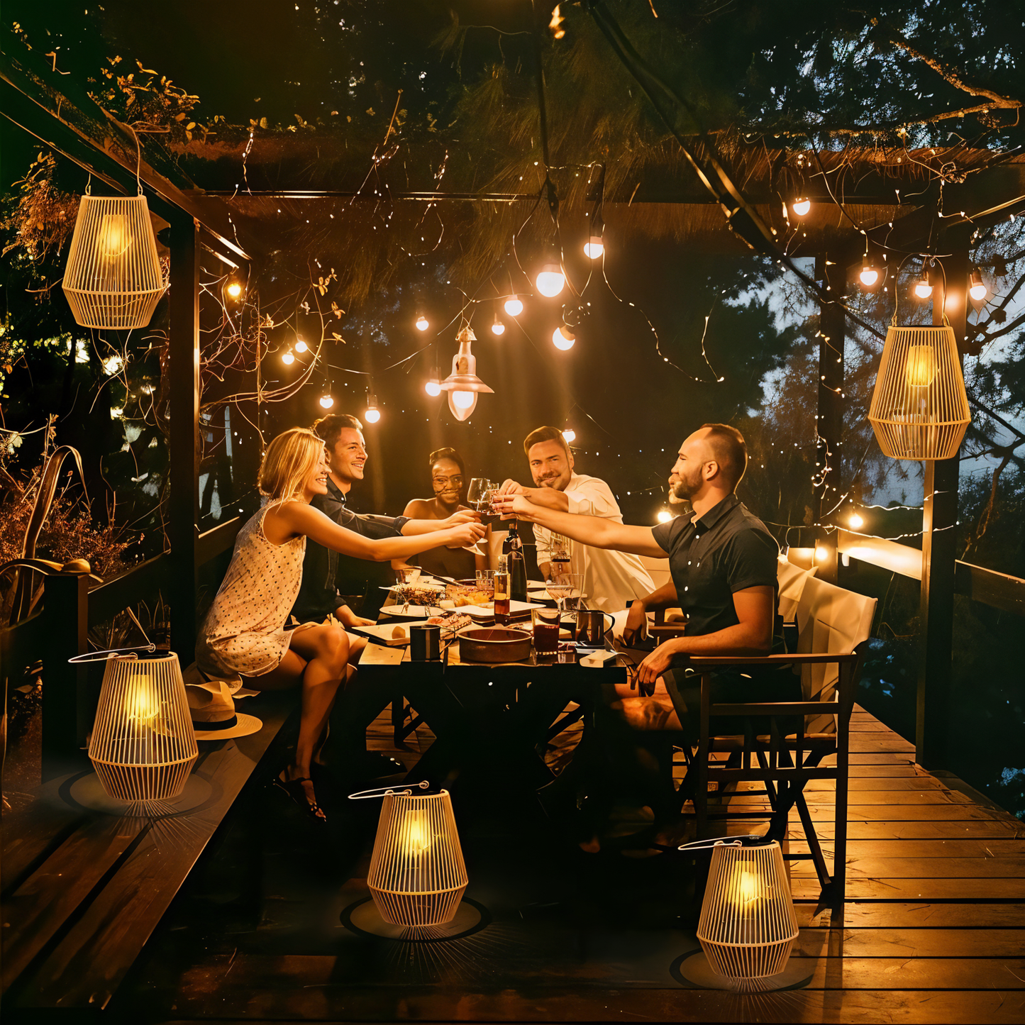 Vera – Solarbetriebene Handgemachte Weinreben-Laterne