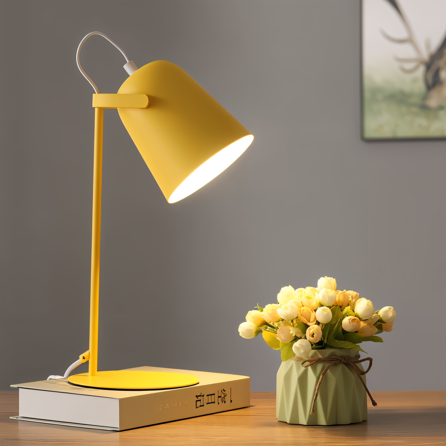 Pastellfarbene Macaron-Tischlampe mit LED-Licht
