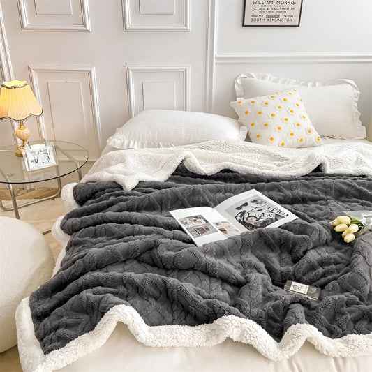 CloudSoft Throw – Doppelseitige pastellfarbene Flanell-Fleecedecke
