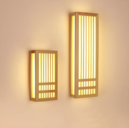 JapandiGlow – Moderne Wandlampe aus Holz & Acryl im Japandi-Stil
