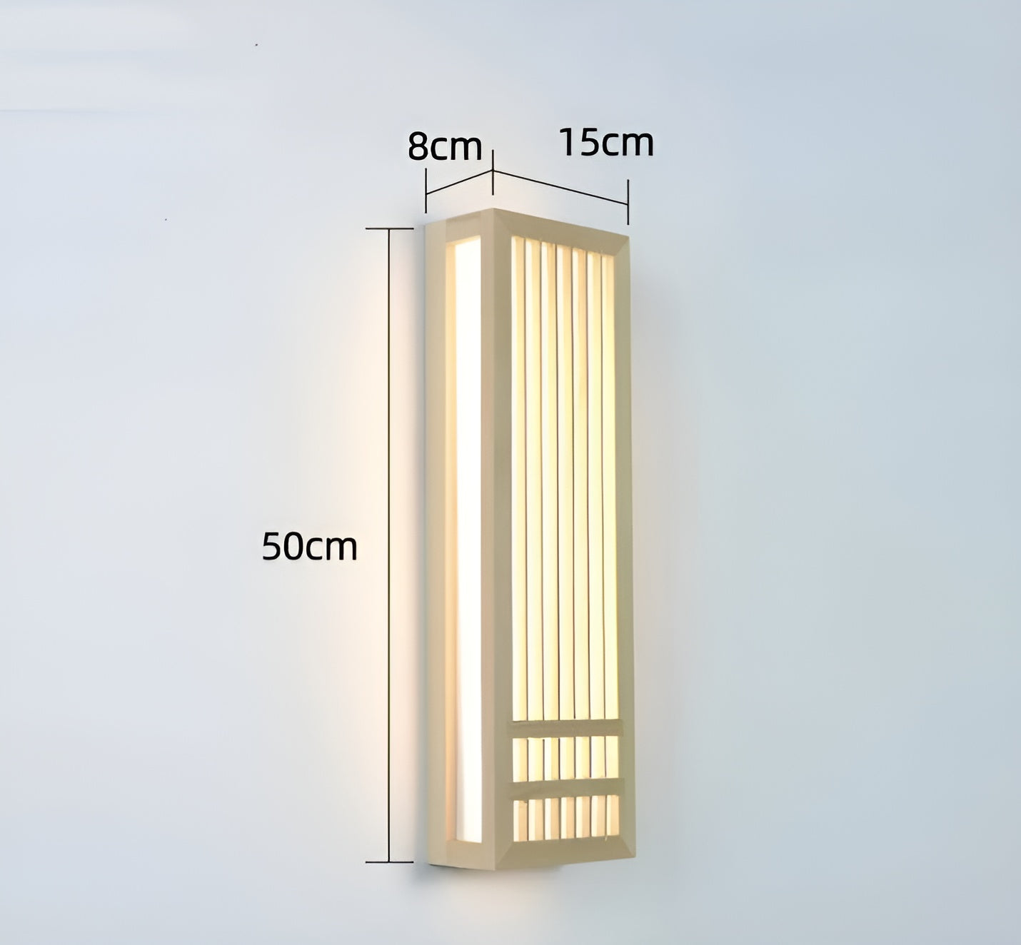 JapandiGlow – Moderne Wandlampe aus Holz & Acryl im Japandi-Stil