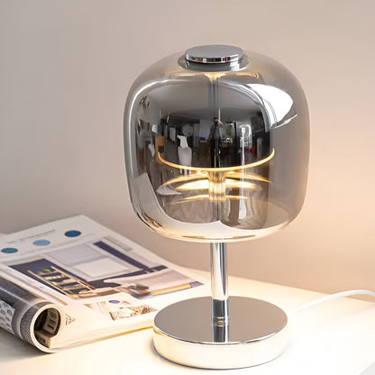 SmokeGlow Tischleuchte – Dekorative Leuchte aus Rauchglas