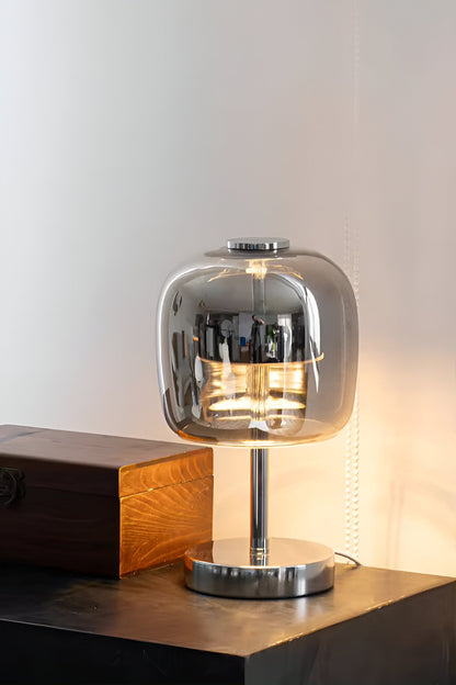 SmokeGlow Tischleuchte – Dekorative Leuchte aus Rauchglas