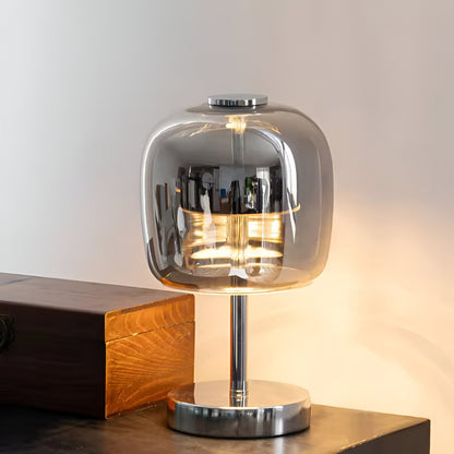 SmokeGlow Tischleuchte – Dekorative Leuchte aus Rauchglas