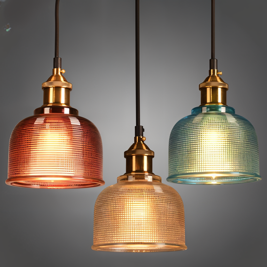 ColorBell RetroLight – Vintage-Pendelleuchte mit farbiger Glasglocke