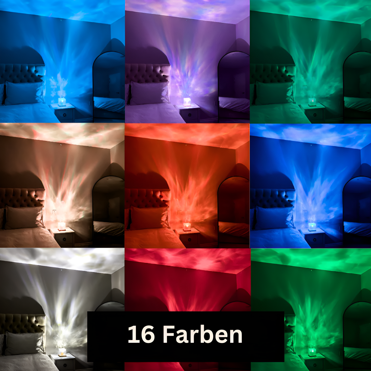 Tesseract-Projektion RGB-Nachtlicht 16 Farben