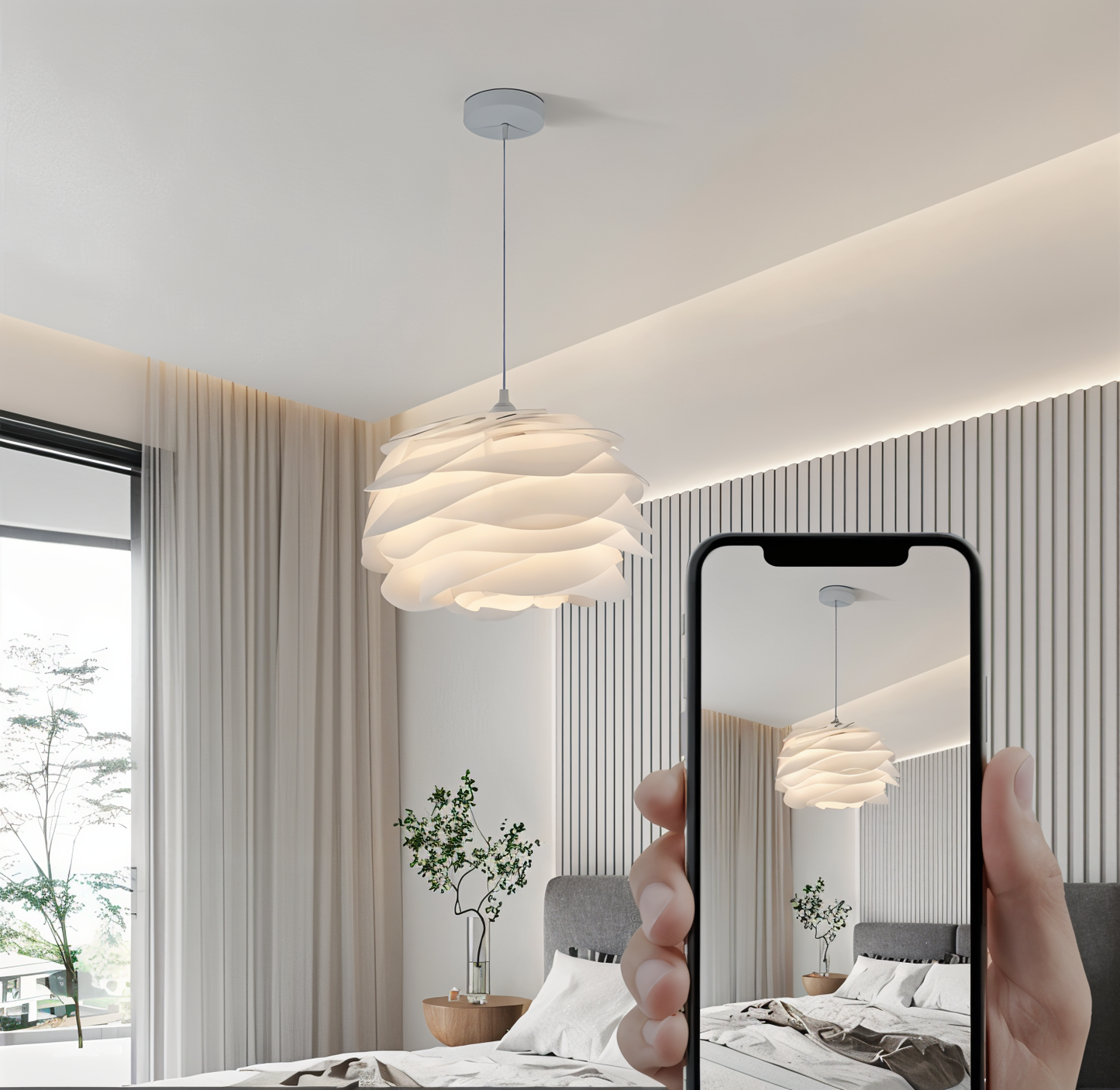 Elina – Florale LED-Pendelleuchte