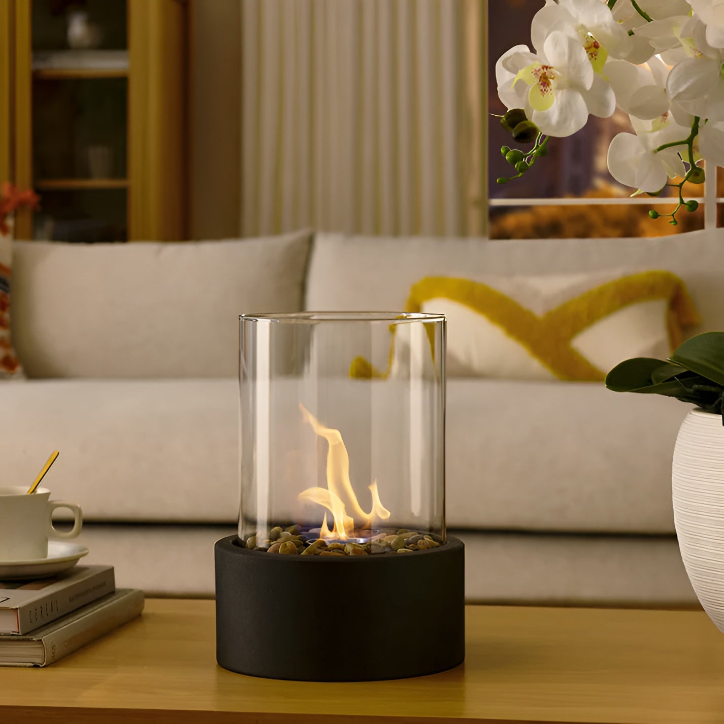 Heim – Runde Tischfeuerschale aus Gusseisen mit Stil