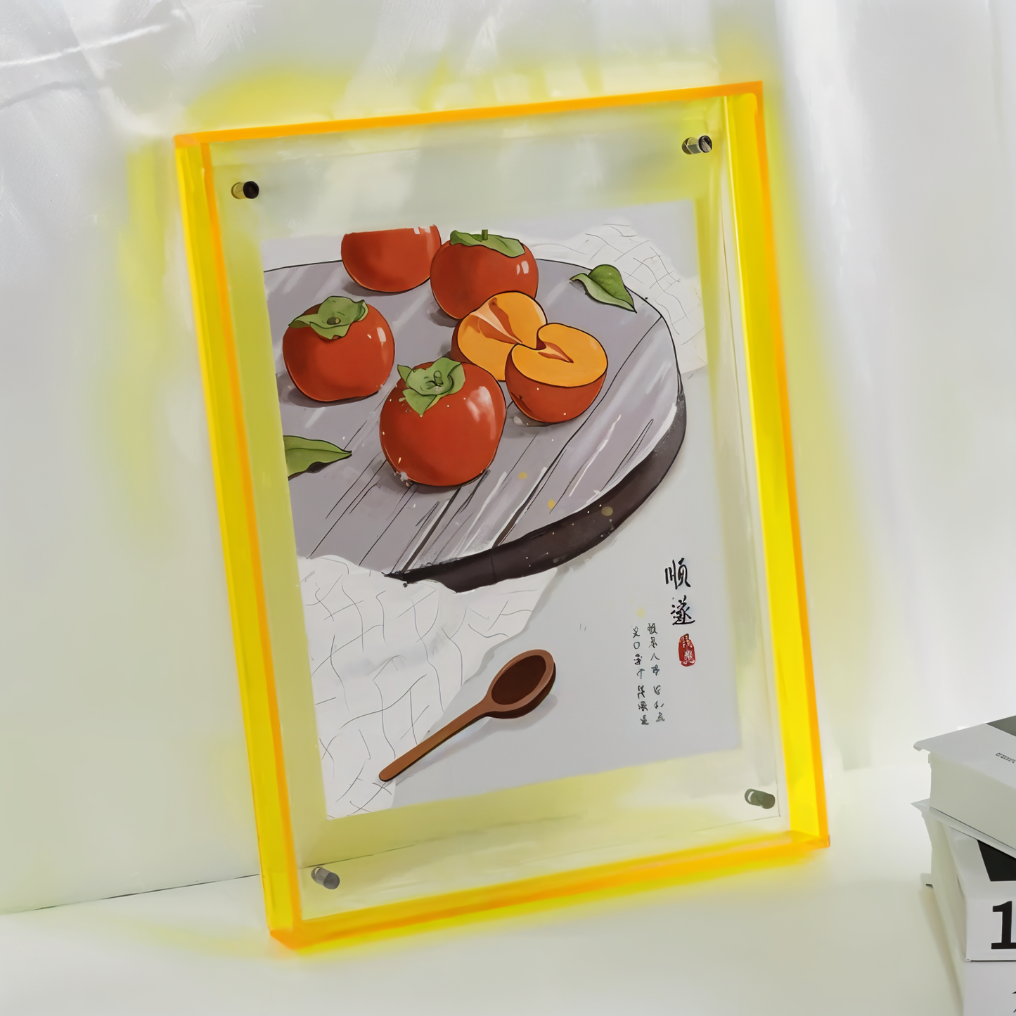 NeonGrid Frame – Acryl-Bilderrahmen mit Retro-Gitterdesign