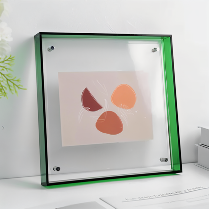 NeonGrid Frame – Acryl-Bilderrahmen mit Retro-Gitterdesign