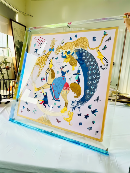 NeonGrid Frame – Acryl-Bilderrahmen mit Retro-Gitterdesign