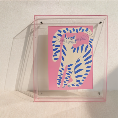 NeonGrid Frame – Acryl-Bilderrahmen mit Retro-Gitterdesign