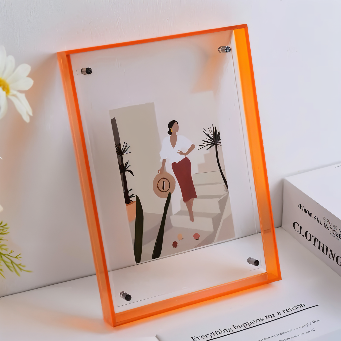 NeonGrid Frame – Acryl-Bilderrahmen mit Retro-Gitterdesign