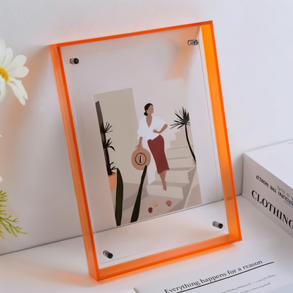 NeonGrid Frame – Acryl-Bilderrahmen mit Retro-Gitterdesign