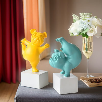 ZenBulldog – Verspielte Yoga-Figur aus Harz im Hunde-Design