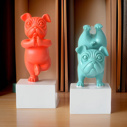 ZenBulldog – Verspielte Yoga-Figur aus Harz im Hunde-Design