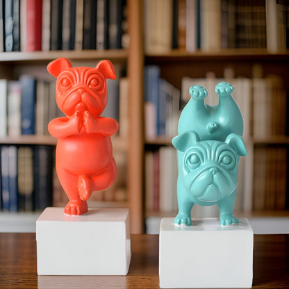 ZenBulldog – Verspielte Yoga-Figur aus Harz im Hunde-Design