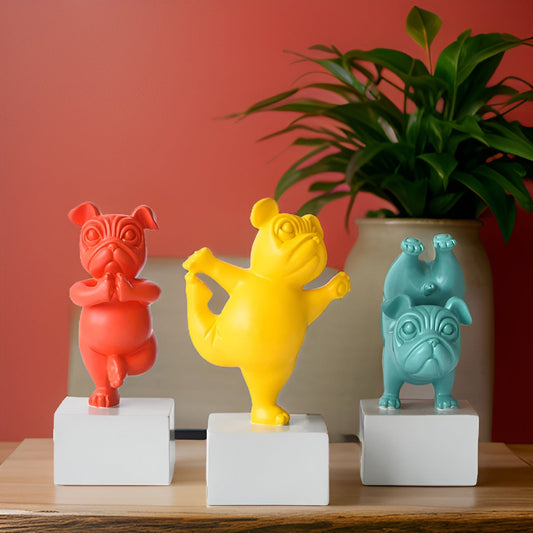 ZenBulldog – Verspielte Yoga-Figur aus Harz im Hunde-Design