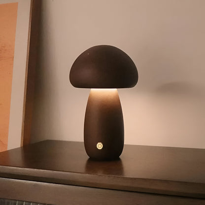 Pilzförmige Holzlampe mit Touch-Schalter