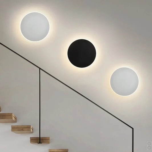 Runde LED-Touch-Wandleuchte für Treppen und Flure