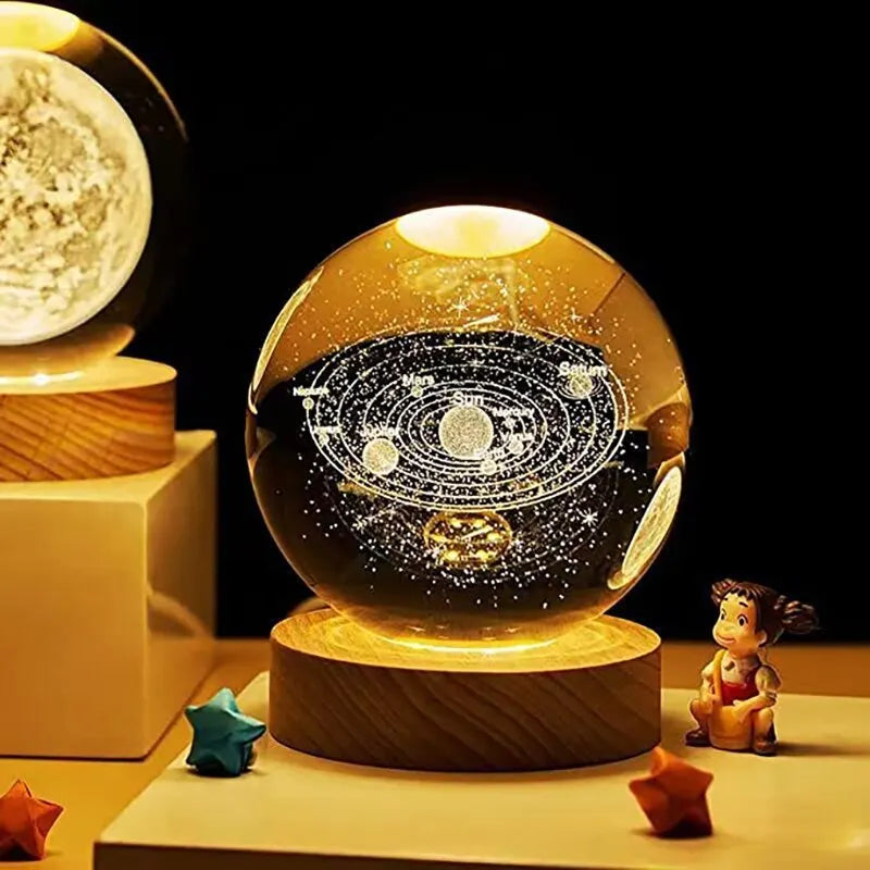 3D Kristall Nachtlicht Galaxie im Glas