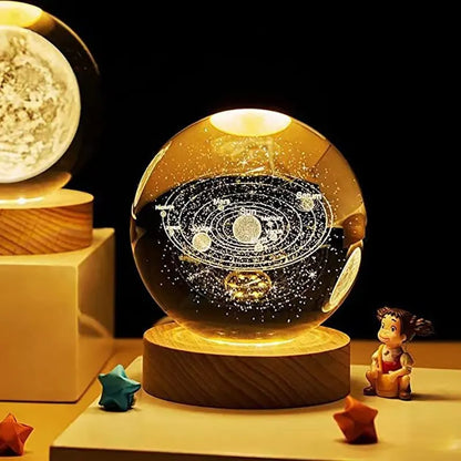 3D Kristall Nachtlicht Galaxie im Glas