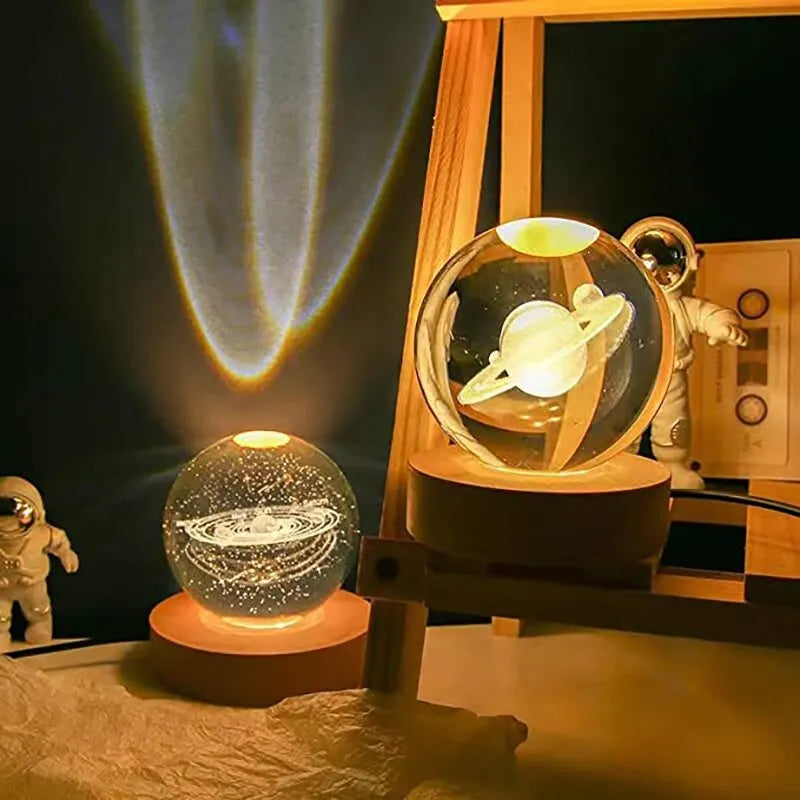 3D Kristall Nachtlicht Galaxie im Glas