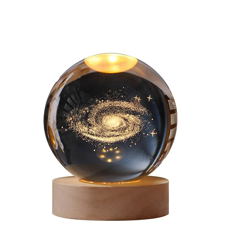 3D Kristall Nachtlicht Galaxie im Glas