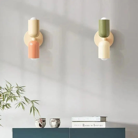 Französische Designlampe mit zwei Lichtern