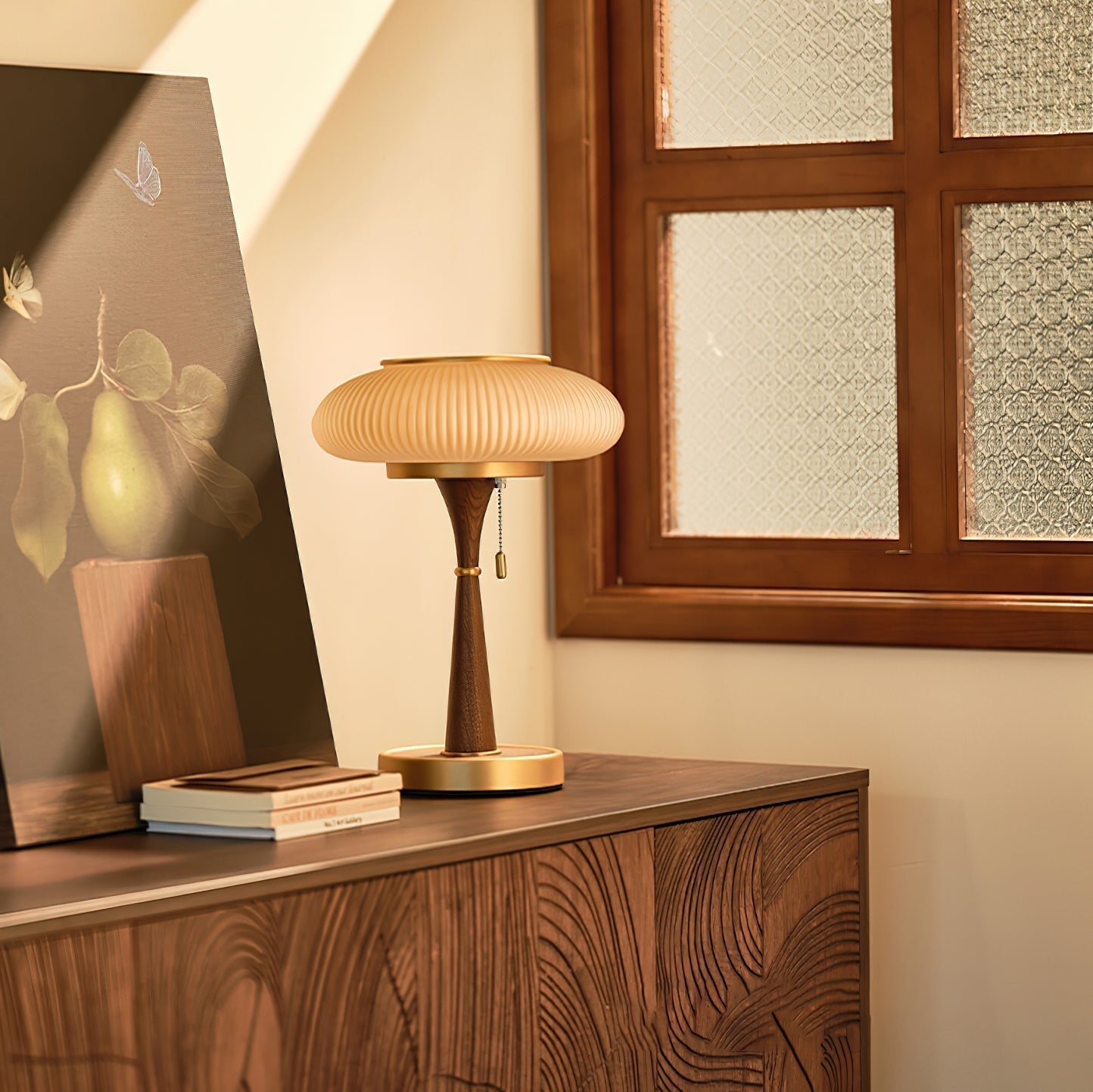 Noelia – Retro Tischlampe aus Massivholz