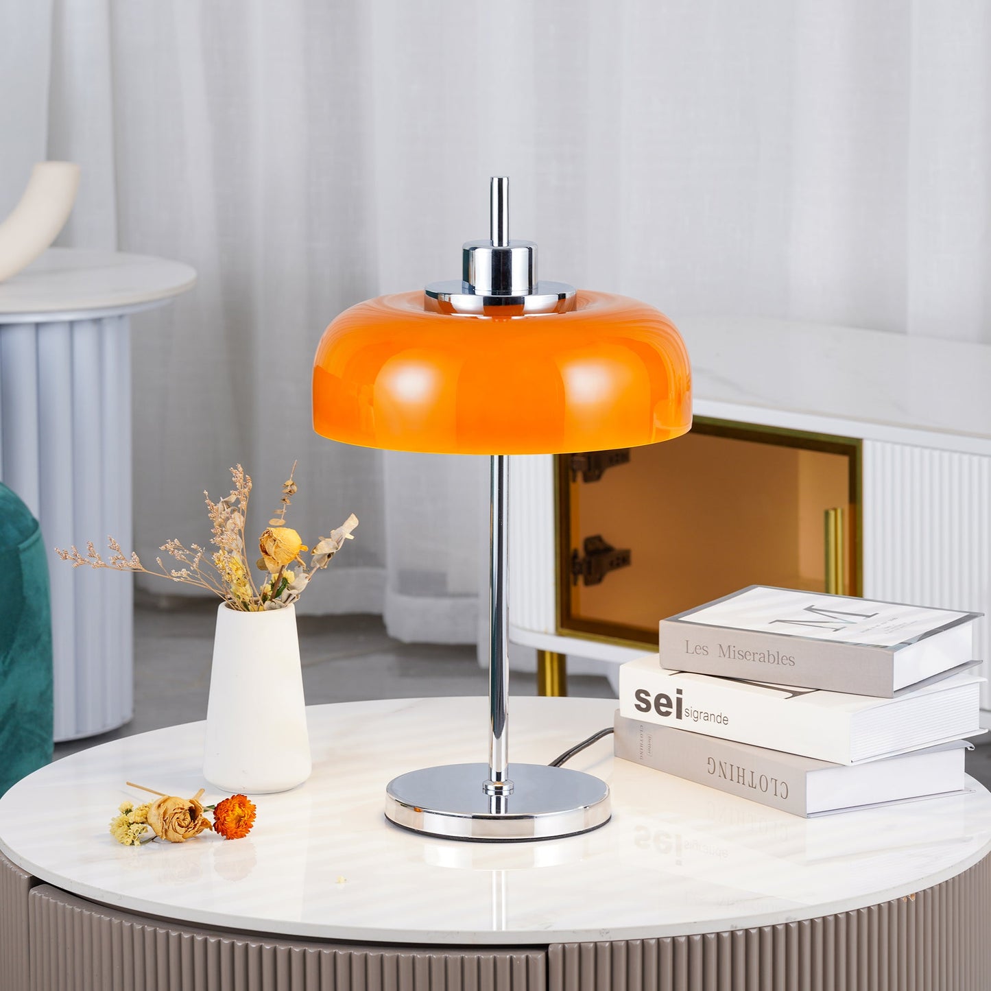 Velina – Retro-Glas-Tischlampe