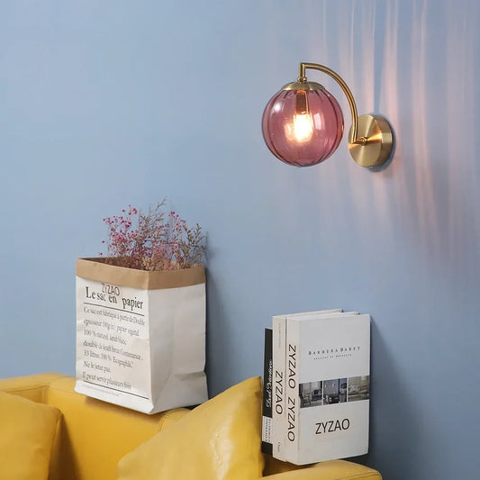 Moderne Glas-Wandleuchte im runden Design