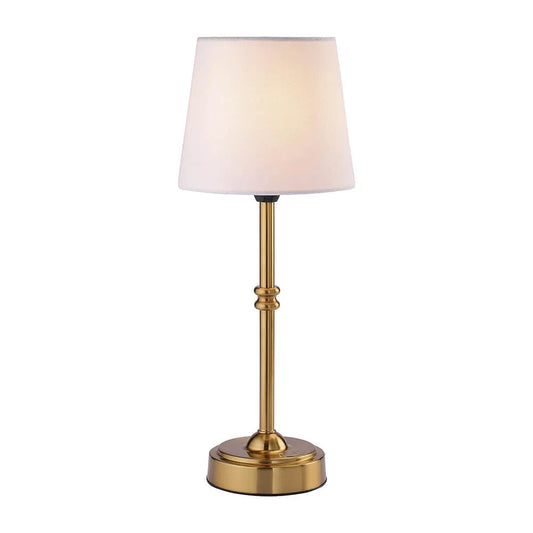 LichtLeinen – Kabellose Tischlampe im Retro-Look mit Stoffschirm