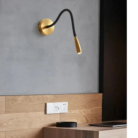 Flexible Luxus-Wandleuchte mit Kupferarm