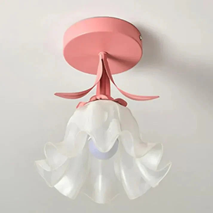 Élodie – Tiffany-Deckenleuchte mit Blumenmotiv