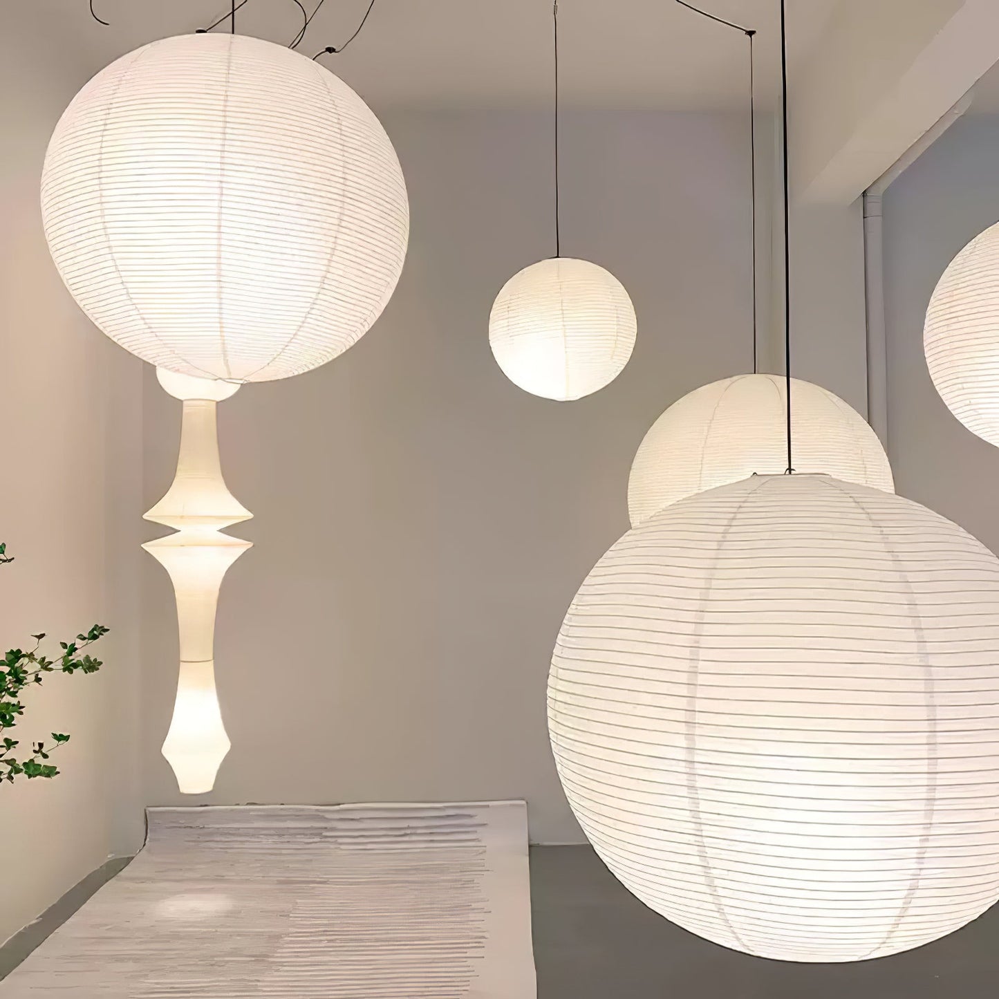 Naoko – Runder LED-Kronleuchter aus Xuan-Papier