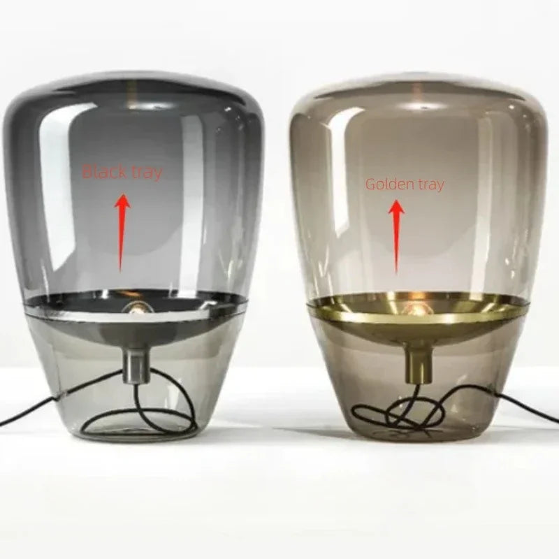 AuroraGlow – Skandinavische Designer-Glas-Tischlampe