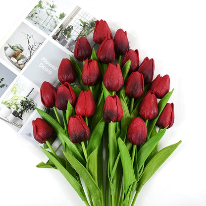 Realistische Kunsttulpen im eleganten Frühlingsstrauß