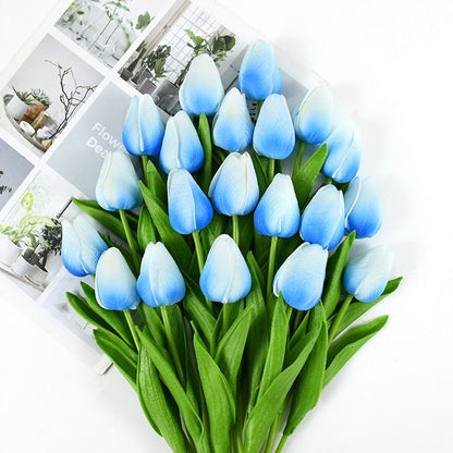 Realistische Kunsttulpen im eleganten Frühlingsstrauß