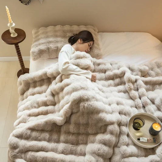 Luxuriöse kuschelige Fellfleecedecke