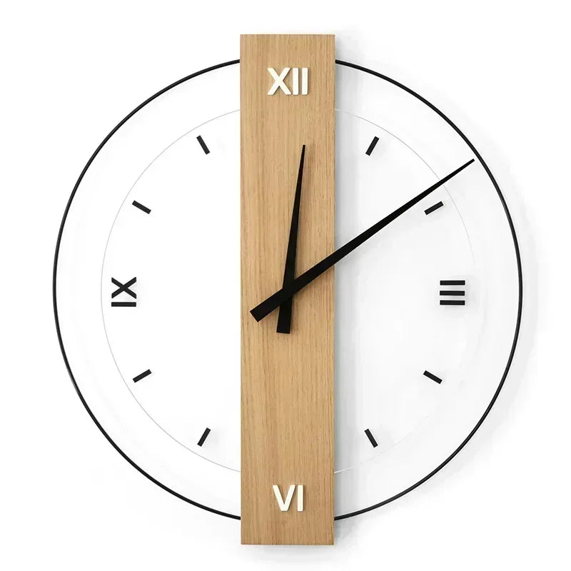 Leise Wanduhr aus Eichenholz