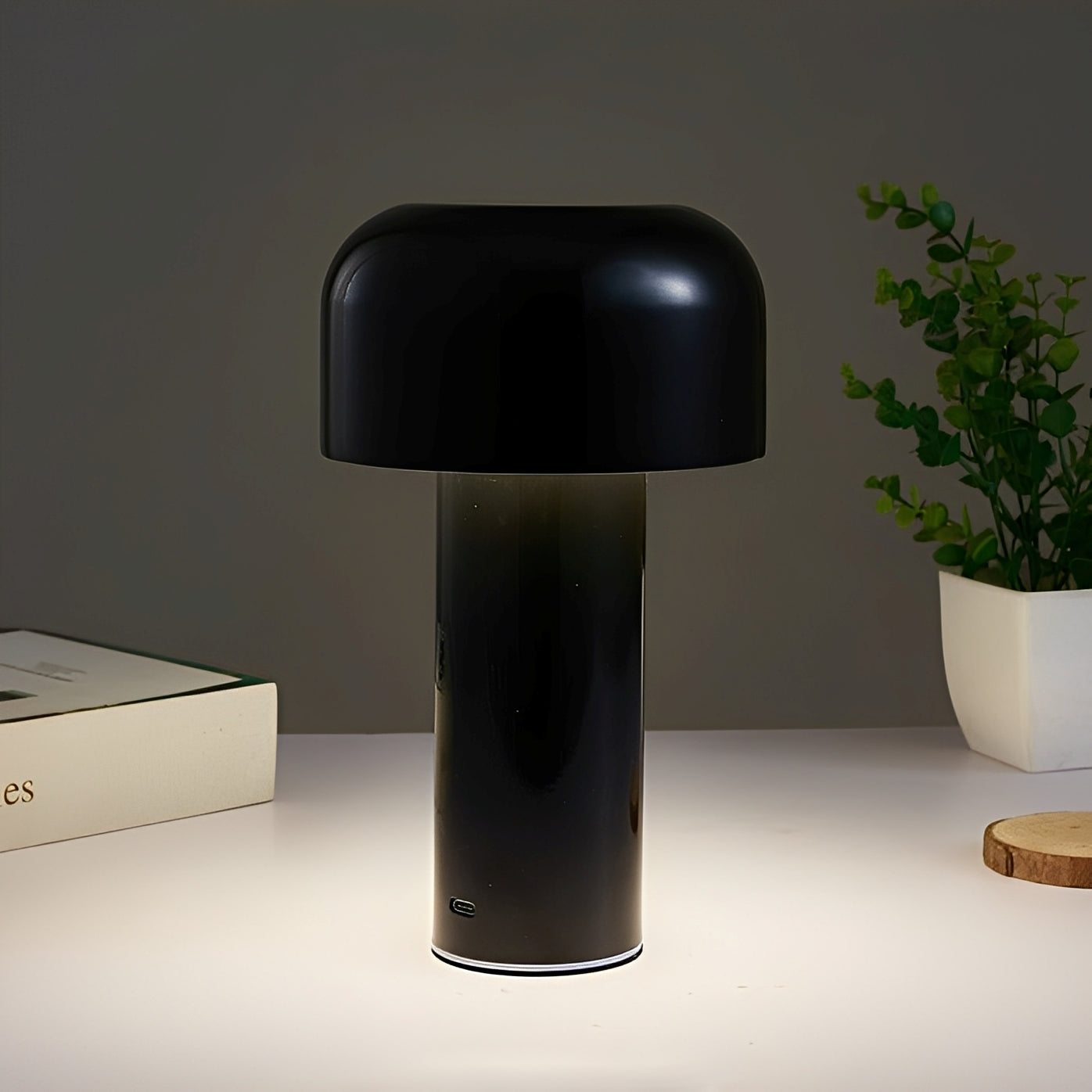 Mira – Metall-Pilzlampe mit Touch-Funktion & USB-Aufladung