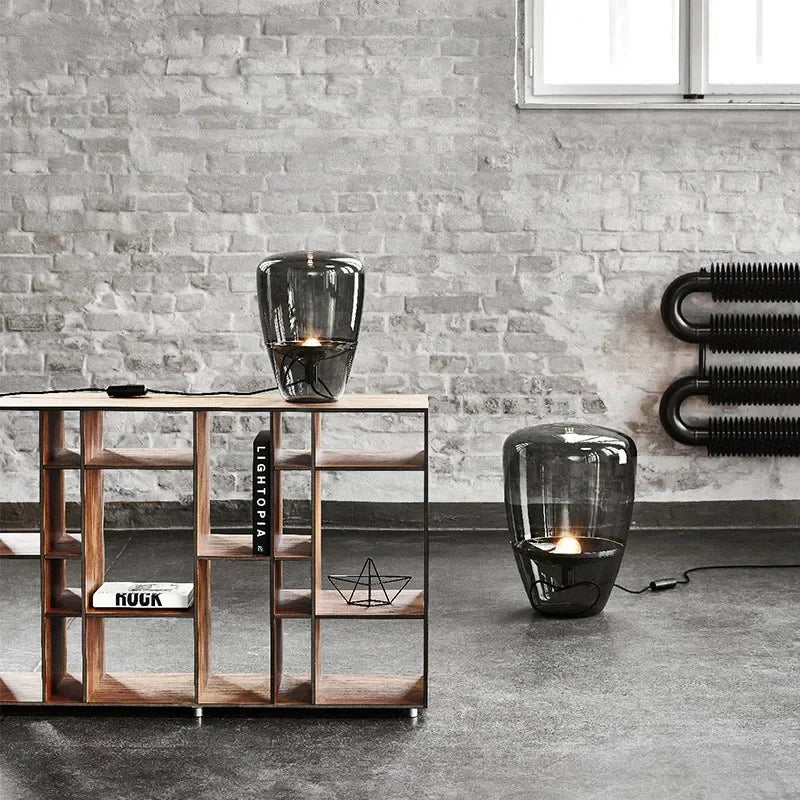 AuroraGlow – Skandinavische Designer-Glas-Tischlampe